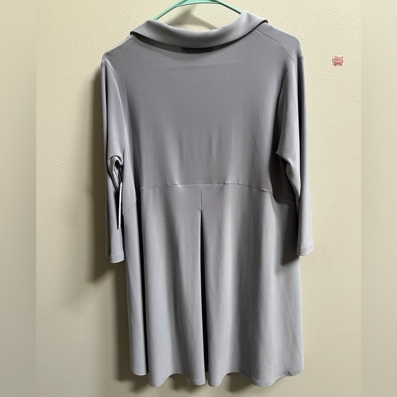 NEW Simpli Bop Top 3/4th Sleeve Silver/Gray Tunic Hi-Lo Blouse Women’s 8 Canada - Picture 8 of 11